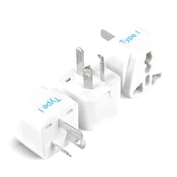 Ceptics Australia, China, New Zealand Travel Plug Adapter (Type I) - 3 Pack [Grounded & Universal] (GP-16-3PK)