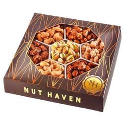 Nut Haven Fathers Day Nuts Gift Basket - Extra Large Assortment of Sweet & Roasted Salted Gourmet Nuts - Food Gift Box for Dad, Him, Husband, Christmas, Father's Day, Mother's Day, Family, Men & Women