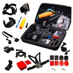 Navitech 30 in 1 Action Camera Accessory Combo Kit EVA Case Compatible with The HAMSWAN 4K Sports Action Camera