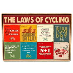 Pzecaru Bicycle Tin Sign Vintage Retro Metal Poster THE LAWS OF CYCLING Wall Art Hanging Decorative Plaque For Farm Bedroom Garage Bathroom Club Man Cave Bar Cafe Wall Decoration 12x17 Inch