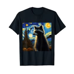You're Art Gallery Clothes Starry Night Racoon Design - Van Gogh Trash Panda T-Shirt