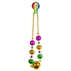 Windy City Novelties - 44” Jumbo Mardi Gras Bead Necklace - Oversized Purple, Green & Gold Beads for Carnival & Parties