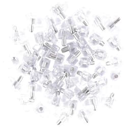 Tbestmax 5 mm Clear Shelf Support Pegs Cabinet Clips Holder Plastic Bookcase Self-Locking Pins for Kitchen Furniture Book Shelves 95 pcs