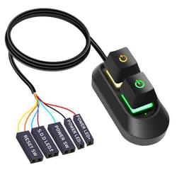 AZMXDVP Desktop Computer Power Switch,AZMXDVP External Remote Start PC Motherboard Power On Off Reset Switch Button Extension Cable-M30