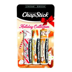 ChapStick Holiday Collection, Lip Balm Tube, 0.15 Ounce Each (Candy Cane, Pumpkin Pie & Sugar Cookie Flavors, 1 Blister Pack of 3 Sticks, Great Gifts for Women