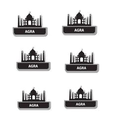 Foomy Stickers Pack of 6-2'' Stickers - Agra Visit Taj Mahal Suitcase Vinyl Sticker - Sticker Graphic Decal