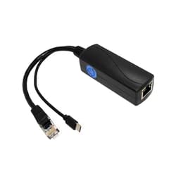 REVODATA Gigabit Micro USB PoE Splitter 5V/3A, 48V PoE to Micro USB 5V/3A Output, 10/100/1000Mbps Active IEEE802.3af/at, PoE Adapter Splitter for Pi 3B/3B+/Micro USB Device (USB0503G)