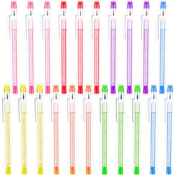 Zonon Stackable Pencils Multipoint Pencil HB Translucent Pencil Colorful Non Sharpening Pop up Plastic Pencil with Matching Eraser for Girls, Kids, Students, Teachers, 7 Colors(21 Pieces)