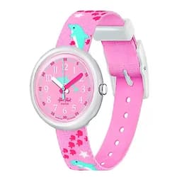 Flik Flak Unisex-Kid's Standard (R25 Power TIME 5+) bio-sourced Plastic Quartz Silicone Strap, Pink, 20 Casual Watch (Model: ZFPNP084)