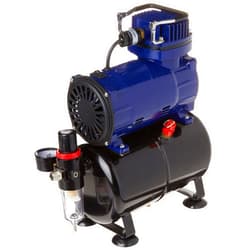 Paasche D3000R 1/5 HP Compressor with Tank, Regulator and Moisture Trap, Blue & Black