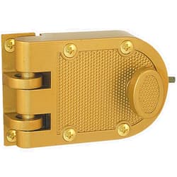 Prime-Line U 9970 Deadlock – Jimmy-Resistant Design Prohibits Forced Entry by Spreading of Door Frames – Single Cylinder Diecast Metal Lock With a Brass Finish and Angle Strike (Single Pack)