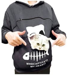 Liuzixuan Unisex Pet Carrier Hoodie Men Women Cat Dog Pouch Hoodies Kangaroo Holder Sweatshirt Relaxed Fit Pullover Pockets