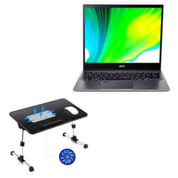 BoxWave Stand and Mount Compatible with Acer Spin 5 (SP513-54N) (Stand and Mount True Wood Laptop Bed Tray Stand, Desk for Comfortable Work in Bed. - Jet Black
