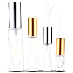 Skogfe Refillable Perfume Atomizer Bottle-Glass Empty Spray Bottle,Atomizer Perfume Bottle Refillable Travel 4 Pack, Packed with Funnels Pipettes Dispensers