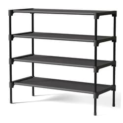 Kitsure Shoe Rack - Premium Non-Woven Shoe Rack Shelf, Shoe Organizer for Closet, Entryway, Garage & Corridor, Sturdy & Durable Long Stackable Shoe Shelves, X-Large, Black