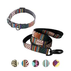 Embark Pets Embark Urban Dog Collar and Leash Set – Mayan Dog Collar for Small Dogs with Strong Buckle and Matching 4 Ft Leash, Waterproof, Comfortable, and Perfect for Adult Dogs