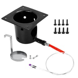 COMVIEE Enamel Fire Burn Pot and Hot Rod Ignitor Kit Replacement Parts for Pit Boss, Traeger, Camp Chef Pellet Grill Smokers, Igniter and Durable Enamel Fire Burner Pot with Ash Remover, Screws and Fuse