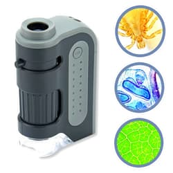 Carson MicroBrite Plus 60x-120x LED Lighted Pocket Microscope, Portable Handheld Microscope STEM Toy, Mini Microscope for Student Science Lab, Educational Portable Microscope (MM-300)