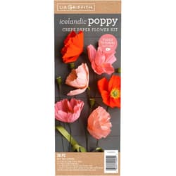 Lia Griffith Crepe Paper Flower Kit, Icelandic Poppy, Assorted Sizes, Assorted Colors, 30 Pieces