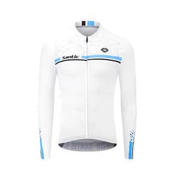 Santic Cycling Jersey Men's Long Sleeve Bike Reflective Full Zip Bicycle Shirts with Pockets