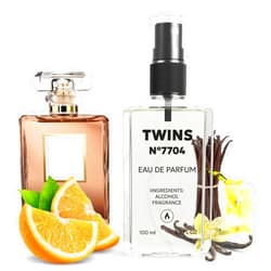 TWINS PARFUM TWINS Impression of Mademoiselle Intense | Perfume for Women Eau de Parfum | No.7704 | 3.4 Fl Oz / 100 ml