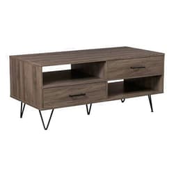 Walker Edison Malcolm Mid-Century Modern Minimalist Round Dining Table, Dark Brown
