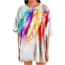 Yesunpxs Casual Printed Short Sleeved for Womens Fashion T-Shirt Round Neck Tops Loose Blouse Summer Graphic Shirts Tees