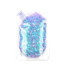 GL-Turelifes Body Glitter Gel, Easy to Apply&Remove 50ml Mermaid Sequins Chunky Glitter for Body Face Hair, Festival Glitter Halloween Costume Makeup Long Lasting Sparkling (Blue Purple)