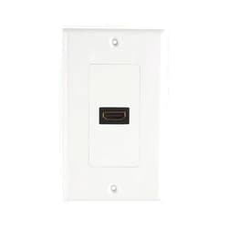 TENINYU Single HDMI Wall Plate (1 Port) - 4K UHD, ARC, and Ethernet Pass-Thru Support (1-Gang) White - for 1 HDMI (1-Port)