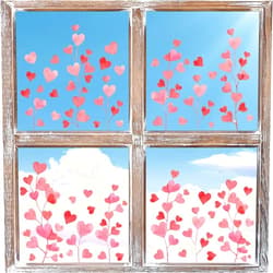 Horaldaily 40 PCS Valentine Window Cling Sticker, Pink Tiny Love Hearts Home Party Supplies Shop Window Glass Display Decoration
