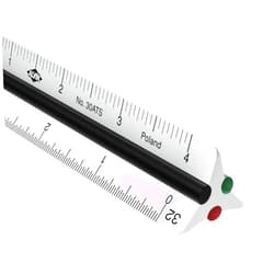 ALVIN 30ATS Mini Aluminum Architect Triangular Scale Ruler, Drawing and Design Tool for Students and Professionals, Great for Drafting, Architecture, and Art - 4 Inches