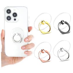Bremorou 4 Pack Phone Holder Ring Transparent Finger Grip Loop 360 Degree Rotation Finger Ring Stand Cell Phone Kickstand Ring Compatible Various Mobile Phones Or Phone Case(Silver/Black/Gold/Rose Gold)