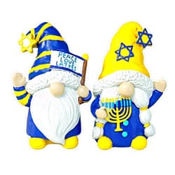 KnomeKo Hanukkah Decorations for Home- Resin Hanukkah Gnomes Decor for Home Office Indoor Outdoor- Chanukah Jewish Gifts Menorah Hanukkah Table Decor
