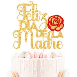 Calarjeta Feliz Dia De La Madre Cake Topper, Feliz Cumpleanos Mama Decorations, Mothers Day Cake Decor, Best Mom Ever, Happy Mother's Day Party Decorations Gold Glitter