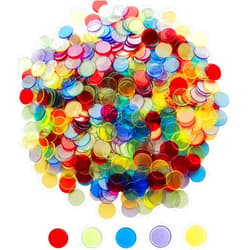 Yuanhe 500 Pieces of 3/4 inch Transparent Bingo Counting Chips for Bingo Game Party, Classroom, Game Night, Bingo Hall-Mixed Color