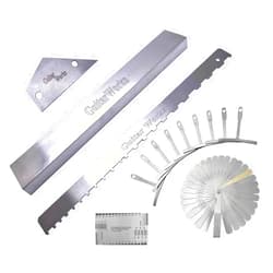 jiayouy Set of 14 Pieces Luthier Tools Set Guitar Neck Notched Straight Edge 9pcs Guitar Radius Gauge String Action Gauge Ruler Fret Rocker Fret Leveling Beam for Guitar and Bass Setup Tool