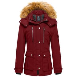 wantdo Women's Quilted Winter Coat Warm Puffer Jacket Thicken Parka with Removable Hood