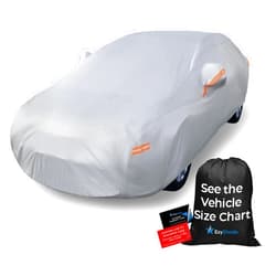 EzyShade 10-Layer Car Cover Waterproof All Weather - See Vehicle Size-Chart - Car Covers for Automobiles & Car Snow Cover - Full Exterior Covers - Winter Rain Sun SUV Sedan. Size A4 (See SizeChart)
