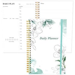 Heveboik Daily Planner Undated - A5 To Do List Notebook Hourly Schedules, Spiral Appointment Planner for Women and Men, PVC Hardcover, Inner Pocket, Elastic Closure, 5.8