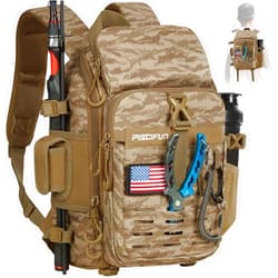 Piscifun Fishing Tackle Backpack with Rod & Gear Holder, Lightweight Fishing Tackle Storage Bag with Protective Rain Cover