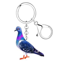 NEWEI Acrylic Pigeon Keychain Key Chain Bird Keychains Keyrings for Women Girls Bag Purse Accessories Gifts Charms