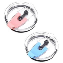 PIVHWIR 2 Pcs Replacement Tumbler Lids, Cover Replacemen Spill-proof Splash Resistant Travel Mug Lid Fits for Inner diameter 3.15 INCH Yeti Rambler, Ozark Trail, Old Rtic（Blue+Pink）（20 OZ）