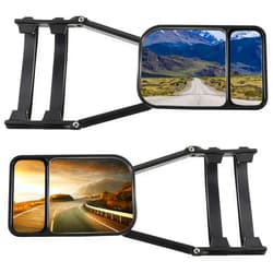Tallew Black Car Towing Mirror Clip on Side Extension Towing Mirror 360 Degree Rotation Adjustable Dual View Tow for Car Truck Auto Caravan(2 Pcs)