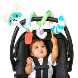 Infantino Spiral Activity Toy - Textured Play Activity Toy for Sensory Exploration and Engagement, Ages 0 and Up, Blue Raccoon