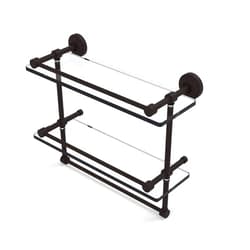 Allied Brass WP-2TB/16-GAL-ORB Wp 2 Tb Gal Inch Gallery Double Towel Bar Glass Shelf, 16 Inch, Oil Rubbed Bronze