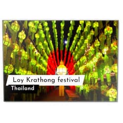 Photomagnet Colorful Illuminated Lantern Tunnel During Loy Krathong Festival in Thailand. Fridge Magnet