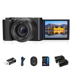 ORDRO 5K Digital Camera Vlogging Camera for Content Creators and Vloggers, 64MP Digital Camera for Photography Flip Screen, 12X Optical Zoom Camera, Auto Focus, IR Night Vision Function, 64GB Card