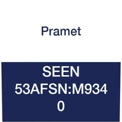 Pramet SEEN 53AFSN:M9340 Stainless Steel and Super Alloys (M35,S25) Carbide Milling Insert, Flat Top, Square, CVD, 90 Degree Square, Black (Pack of 10)