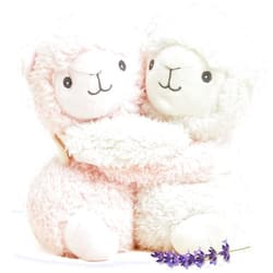 warmies Hugs Duo, Microwavable & Weighted Stuffed Animals, Llama - Heated Stuffed Animal Plushie for Warmth & Comfort - Cute Soft Plush Toys for Adults & Children (Boys, Girls, Babies & Toddlers)