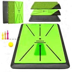 UYCCIMB Golf Hitting Mat, with Extra Replaceable Golf Practice Mat for Swing Path Detection Batting Training 16